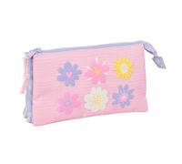 safta Bouquet - Trousse Triple, Trousse pour Enfant, idéale pour Les Enfants d'âge Scolaire, Confortable et Polyvalente, qualité et résistance, 22 x 3 x 12 cm