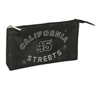 Safta California Trousse Triple pour Enfants, idéale pour Les Enfants d'âge Scolaire, Confortable et Polyvalente, qualité et résistance, 22 x 3 x 12 cm, Couleur Noire, Noir, Estándar, Décontracté