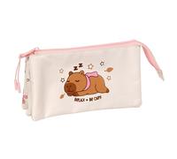 SAFTA Capbara - Trousse triple, trousse pour enfant, idéale pour les enfants d'âge scolaire, confortable et polyvalente, qualité et résistance, 22 x 3 x 12 cm