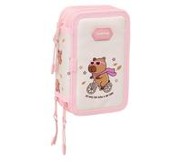 SAFTA CAPIBARA - Trousse scolaire avec 37 outils inclus, trousse pour enfant, idéale pour les enfants de 5 à 14 ans, confortable et polyvalente, qualité et résistance, 12,5 x 5,5 x 19,5 cm