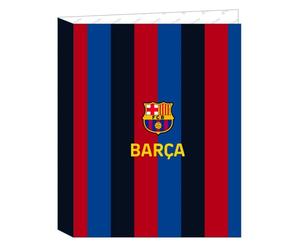 Safta Carpeta con Folios 4 Anillas de F.C. Barcelona 1ª Equipación 22/23, 265x330 mm, Dossier avec Folio 4 Anneaux de F.C. Kit Domicile Barcelone 22/23, 265x330 mm mixte enfant, Azul marino y granate,