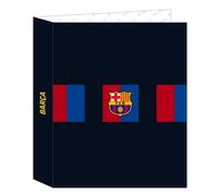 Safta Carpeta de Folio 4 Anillas de F.C. Barcelona 1ª Equipación 22/23, 270x60x330 mm, Classeur Folio à 4 anneaux F.C. Kit Domicile Barcelone 22/23, 270x60x330 mm mixte enfant, Azul marino y granate,