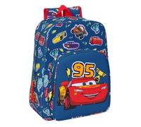 safta Cars Racing - Sac à Dos Scolaire pour Enfants, idéal pour Enfants de différents âges, Confortable et Polyvalent, qualité et résistance, 27 x 10 x 33 cm, Bleu Marine, M, Décontracté