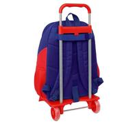 Safta Cartable Atlético Madrid Bleu Blanc Rouge avec Chariot 32x44x16 cm