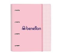 Safta - Classeur 4 Ani 35 mm avec recharge Benetton Vichy 27 x 32 x 3,5 cm, Multicolore (512253666)