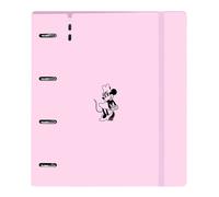 Safta Classeur Minnie Mouse Naive – 4 anneaux 35 mm, avec recharge 100 feuilles A4, rose