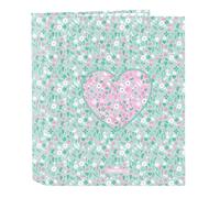 Safta Classeur Folio 4 anneaux CUORE – Confortable et résistant, 27×6×33 cm – Menthe M Décontracté