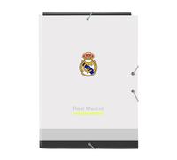 Safta Classeur Folio Real Madrid EQUIPACIÓN 25/26 – 3 rabats, 26×36,5 cm, blanc, M