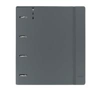 SAFTA - Classeur avec 4 anneaux de 35 mm, avec recharge, 100 feuilles A4, idéal pour les enfants de différents âges, confortable et polyvalent, qualité et résistance, 27 x 4 x 32 cm, gris foncé, gris