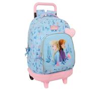 safta Frozen Ice Magic - Grand Sac à Dos à roulettes, Compact, Amovible, idéal pour Les Enfants de différents âges, Confortable et Polyvalent, qualité et résistance, 33 x 22 x 45 cm, Bleu Clair, M,