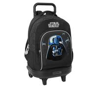 Star Wars Rebellion - Grand Sac à Dos à roulettes, Compact, Amovible, idéal pour Enfants de différents âges, Confortable et Polyvalent, qualité et résistance, 33 x 22 x 45 cm, Noir, M, Décontracté