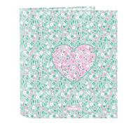 Safta CUORE - Classeur Folio 4 anneaux, idéal pour enfants de différents âges, confortable et polyvalent, qualité et résistance, 27 x 6 x 33 cm, Menthe (menta), M, Décontracté