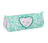 Safta CUORE Trousse avec fermeture éclair et compartiment, trousse pour enfant, idéale pour les enfants d'âge scolaire, confortable et polyvalente, qualité et résistance, 21 x 7 x 8 cm, Menthe (menta