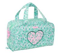Safta CUORE - Trousse de toilette rectangulaire avec poignée, adaptable à la voiture, idéale pour les enfants de 5 à 14 ans, confortable et polyvalente, qualité et résistance, 31 x 14 x 19 cm, Menthe