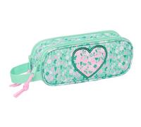 Safta CUORE Trousse double pour enfant, idéale pour les enfants d'âge scolaire, confortable et polyvalente, qualité et résistance, 21 x 6 x 8 cm, Menthe (menta), M, Décontracté