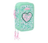 Safta Cuore - Trousse scolaire avec 37 outils inclus, pour enfants de 5 à 14 ans, pratique et polyvalente, qualité et résistance, 12,5 x 5,5 x 19,5 cm, Menthe (menta), M, Décontracté
