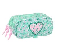 Safta CUORE Trousse triple grande trousse pour enfant, idéale pour les enfants d'âge scolaire, confortable et polyvalente, qualité et résistance, 21,5 x 8 x 10 cm, Menthe (menta), M, Décontracté