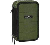 Safta Dark Forest - Trousse Scolaire avec 36 Outils Inclus, idéale pour Les Enfants de 5 à 14 Ans, Polyvalente, résistante, 12,5 x 5,5 x 19,5 cm, Vert Kaki/Noir, Vert Kaki/Noir, Estándar, Décontracté
