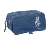 Safta Donald Denim Trousse Triple Grande Trousse pour Enfant, idéale pour Les Enfants d'âge Scolaire, Confortable et Polyvalente, qualité et résistance, 21,5 x 8 x 10 cm, Couleur Denim, Denim,