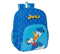 safta Donald - Sac à dos scolaire pour enfant, adaptable au chariot, idéal pour les enfants d'âge scolaire, confortable et polyvalent, qualité et résistance, 32 x 12 x 38 cm, couleur bleue, bleu,