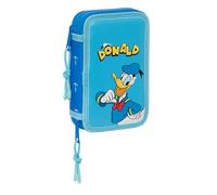 safta Donald - Trousse Scolaire pour Enfant, avec 28 Outils Inclus, idéale pour Les Enfants de 5 à 14 Ans, Confortable et Polyvalente, qualité et résistance, 12,5 x 4 x 19,5 cm, Couleur Bleue, Bleu,