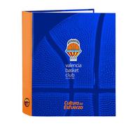 Safta Classeur Valencia Basket Folio 4 anneaux Bleu/Orange 380 x 60 x 280 mm