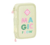 Trousse Scolaire - Safta - Glowlab Magic Flow - 28 Outils Inclus - Confortable - Beige