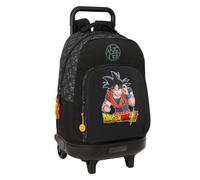 safta Dragon Ball Combat - Grand Sac à Dos à roulettes, Compact, Amovible, idéal pour Les Enfants de différents âges, Confortable et Polyvalent, qualité et résistance, 33 x 22 x 45 cm, Noir, M,