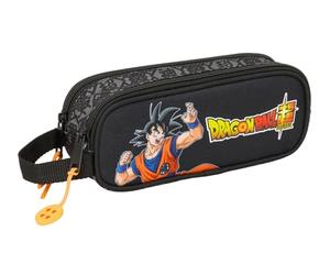SAFTA Dragon Ball Combat - Trousse Double pour Enfant, idéale pour Les Enfants d'âge Scolaire, Confortable et Polyvalente, qualité et résistance, 21 x 6 x 8 cm, Noir, M, Décontracté