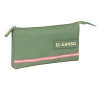 safta EL Ganso Basics Trousse Triple pour Enfant, idéale pour Les Enfants d'âge Scolaire, Confortable et Polyvalente, qualité et résistance, 22 x 3 x 12 cm, Couleur Verte, Vert, Estándar, Décontracté