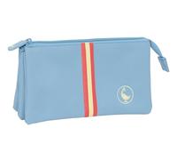 Safta EL GANSO BASICS - Trousse triple, trousse pour enfant, idéale pour les enfants d'âge scolaire, confortable et polyvalente, qualité et résistance, 22 x 3 x 12 cm, Bleu indigo, M, Décontracté