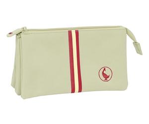 safta EL GANSO Basics - Trousse Triple, Trousse pour Enfant, idéale pour Les Enfants d'âge Scolaire, Confortable et Polyvalente, qualité et résistance, 22 x 3 x 12 cm, Beige, M, Décontracté