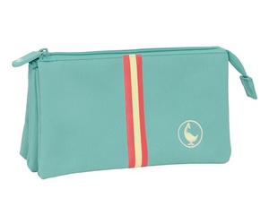 safta EL GANSO Basics - Trousse Triple, Trousse pour Enfant, idéale pour Les Enfants d'âge Scolaire, Confortable et Polyvalente, qualité et résistance, 22 x 3 x 12 cm, Bleu, M, Décontracté
