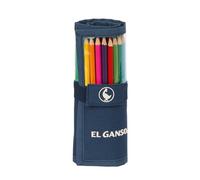 Safta EL GANSO Classic - Trousse Enroulable utile Incluse, Trousse pour Enfant, idéale pour Les Enfants de 5 à 14 Ans, Confortable et Polyvalente, qualité et résistance, 7 x 20 cm, Couleur Bleu