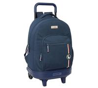 Safta EL GANSO ECLIPSE - Grand sac à dos à roulettes, compact, amovible, idéal pour les enfants de différents âges, confortable et polyvalent, qualité et résistance, 33 x 22 x 45 cm, bleu marine, M