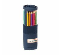 safta EL GANSO Eclipse - Trousse Enroulable utile Incluse, Trousse Enfant, idéale pour Les Enfants de 5 à 14 Ans, Confortable et Polyvalente, qualité et résistance, 7 x 20 cm, Bleu Marine, M