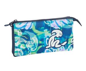 safta EL NIÑO Kook - Trousse Triple, Trousse pour Enfant, idéale pour Les Enfants d'âge Scolaire, Confortable et Polyvalente, qualité et résistance, 22 x 3 x 12 cm, Bleu Marine, M, Décontracté