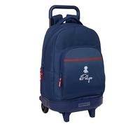safta EL PULPO - Grand sac à dos à roulettes, compact, amovible, idéal pour les enfants de différents âges, confortable et polyvalent, qualité et résistance, 33 x 22 x 45 cm, bleu marine, M