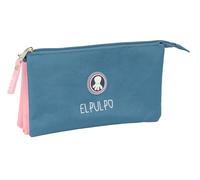 safta EL PULPO - Trousse Triple, Trousse pour Enfant, idéale pour Les Enfants d'âge Scolaire, Confortable et Polyvalente, qualité et résistance, 22 x 3 x 12 cm, Rose Clair, M, Décontracté
