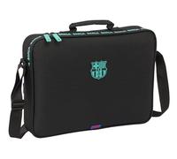 Safta M385, F.C. Barcelona 3ème ÉQUIPATION-Portefeuille extrascolaire, Porte-Tout, bandoulière, Confortable et Polyvalent, qualité et résistance, 38 x 6 x 28 cm, Couleur Noire Mixte Enfant, Estándar