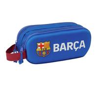 safta F.C. Barcelona 3D Trousse Double 3D, Trousse pour Enfant, idéale pour Les Enfants d'âge Scolaire, Confortable et Polyvalente, qualité et résistance, 21 x 6 x 8 cm, Couleur Bleu Marine, Bleu
