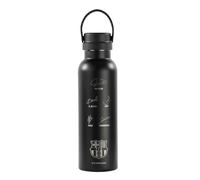 safta F.C. Barcelona Black - Bouteille isotherme, bouteille d'eau, acier inoxydable, double isolation, 12h de boisson chaude et 24h de boisson froide, 7,3 x 25 cm, 600 ml, Noir, M, Décontracté