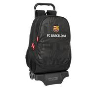 safta F.C. Barcelona Black - Sac à Dos Scolaire avec Chariot, idéal pour Enfants de différents âges, Confortable et Polyvalent, qualité et résistance, 33 x 15 x 43 cm, Couleur Noire, Noir, Estándar,