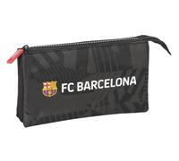 safta F.C. Barcelona Black Trousse Triple pour Enfants, idéale pour Les Enfants d'âge Scolaire, Confortable et Polyvalente, qualité et résistance, 22 x 3 x 12 cm, Couleur Noire, Noir, Estándar,
