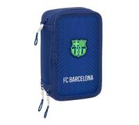 Safta F.C. BARCELONA NAVY BLUE - Trousse scolaire avec 37 outils inclus, trousse enfant, idéale pour les enfants de 5 à 14 ans, confortable et polyvalente, qualité et résistance, 12,5 x 5,5 x 19,5 cm,