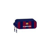 safta F.C. Barcelona Trousse Double pour Enfant, idéale pour Les Enfants d'âge Scolaire, Confortable et Polyvalente, qualité et résistance, 21 x 6 x 8 cm, Bleu Marine/Grenat, Bleu Marine/Grenat,