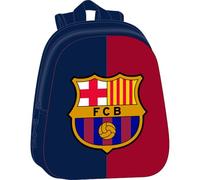 Safta F.C. Barcelone 3D - Sac à dos scolaire avec design 3D, adaptable au chariot, idéal pour enfants de différents âges, confortable et polyvalent, qualité et résistance, 27 x 10 x 33 cm, Bleu/grenat