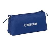 Safta Trousse double FC Barcelone G – scolaire, fermeture éclair, bleu marine, 22 x 8 x 10 cm