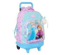 Safta Frozen Cool Days - Grand Sac à Dos à roulettes, Compact, Amovible, idéal pour Enfants de différents âges, Confortable et Polyvalent, qualité et résistance, 33 x 22 x 45 cm, Violet/Bleu Ciel,