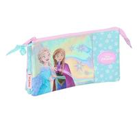 Safta Frozen Cool Days Trousse Triple pour Enfant, idéale pour Les Enfants d'âge Scolaire, Confortable et Polyvalente, qualité et résistance, 22 x 3 x 12 cm, Violet/Bleu Ciel, Violet/Bleu Ciel,